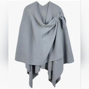 Ruana Wrap With Strap - Gray